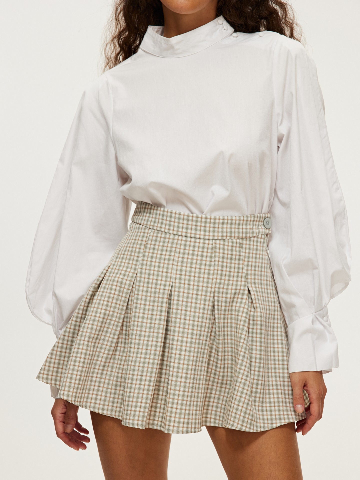 Plaid pleated flared clearance skirt