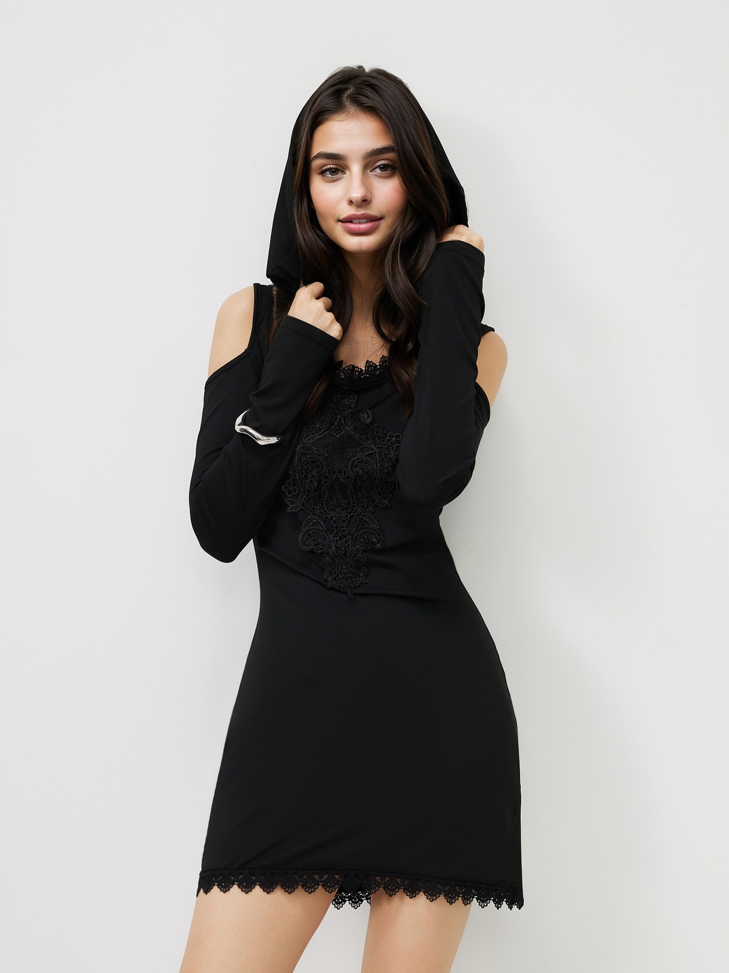 Lace-trimmed Bodycon Dress