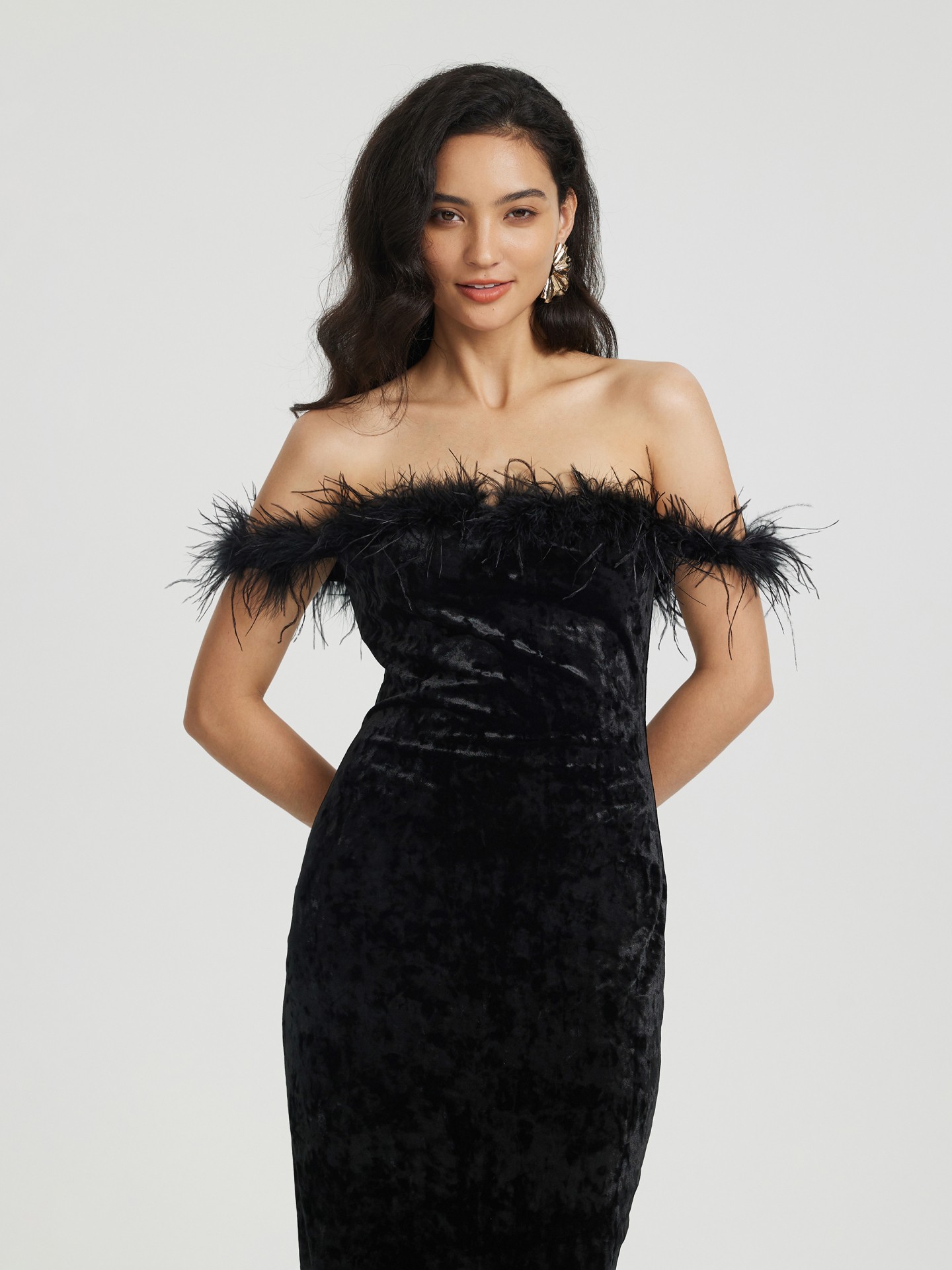 Feather cocktail dress by Urbanic London Available ✓ Delivery