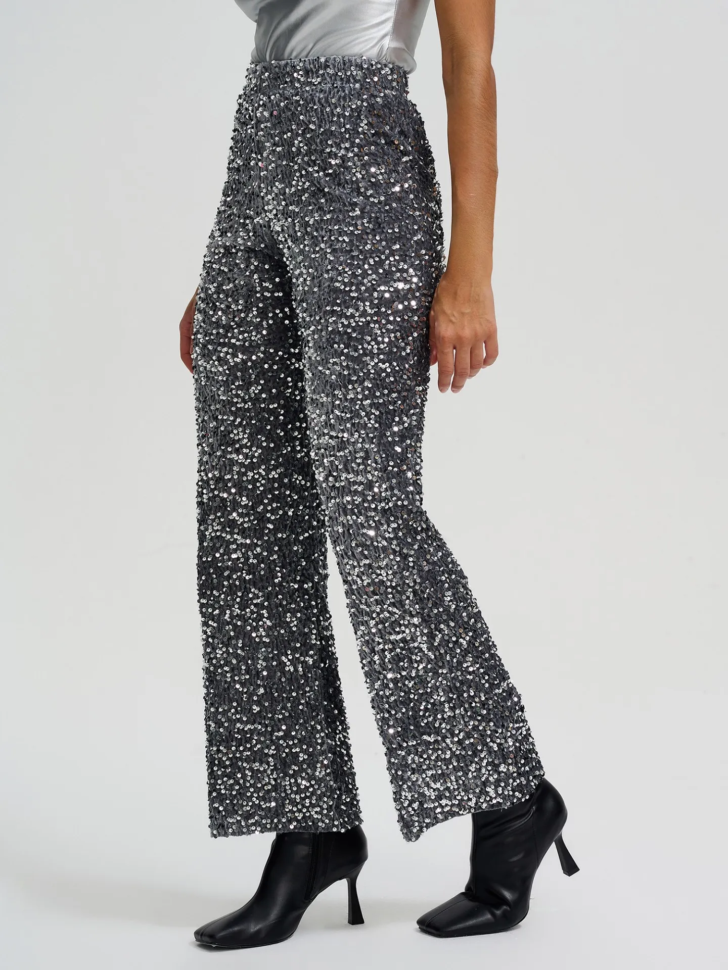 Sequinned Straight Leg Pants