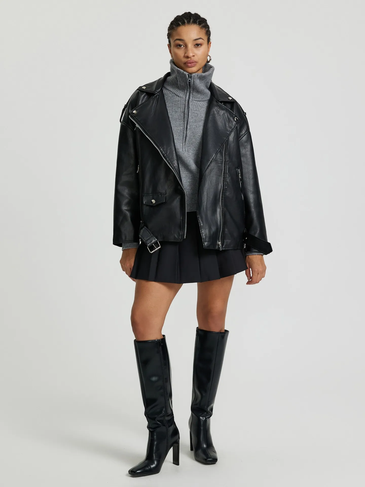 Pocket Faux Leather Jacket