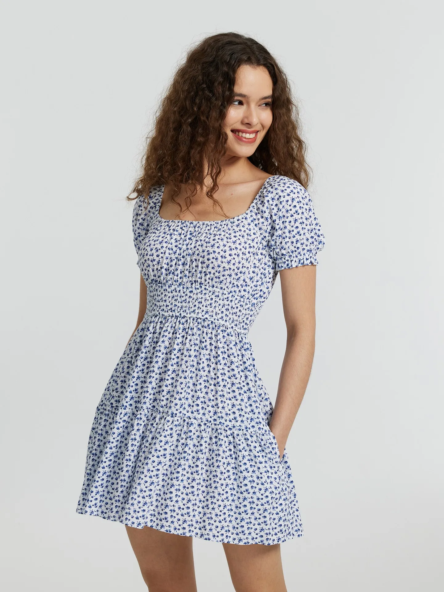 Gathered A-Line Dress
