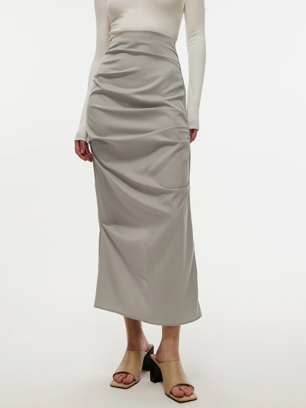 Ruched Straight Skirt